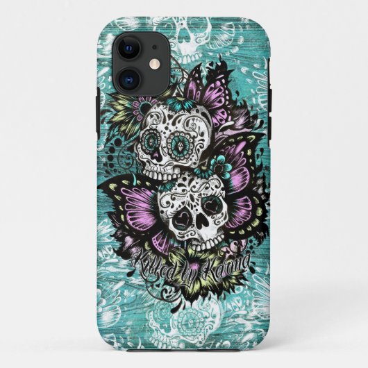 De vlindersuiker is een blauwe illustratie. Case-Mate iPhone case (Achterkant)