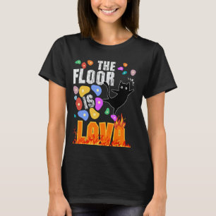 De Vloer Is Lava Kat Bang Vulkaan Rotsbeklimmer T-shirt