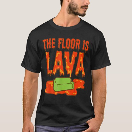 De vloer is lava spel grappige vulkaan t-shirt (Voorkant)