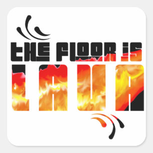De vloer is Lava Vierkante Sticker