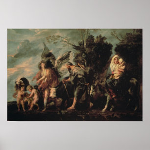 De vlucht naar Egypte, 17e eeuw Poster