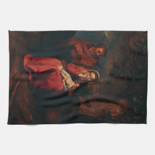 De vlucht naar Egypte door Abraham Bloemaert Theedoek
