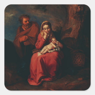 De vlucht naar Egypte door Abraham Bloemaert Vierkante Sticker