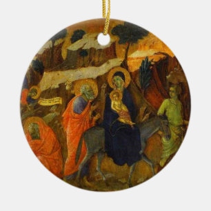 De vlucht naar Egypte door Duccio Fine Art Keramisch Ornament