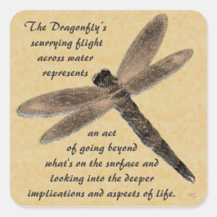 De vlucht van de Dragonfly Vierkante Sticker