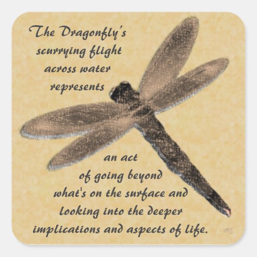De vlucht van de Dragonfly Vierkante Sticker (Voorkant)