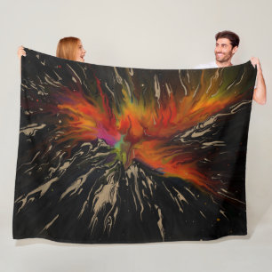 De vlucht van de Phoenix – vurige abstracte wederg Fleece Deken