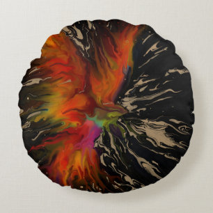 De vlucht van de Phoenix – vurige abstracte wederg Rond Kussen