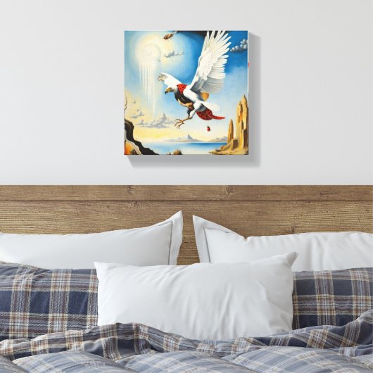 De vlucht van de witte adelaar en lieveheersbeestj canvas afdruk (Insitu (Slaapkamer))