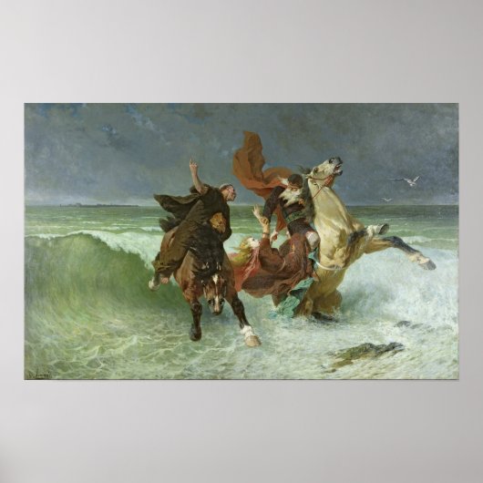 De vlucht van Gradlon Mawr c.1884 Poster (Voorkant)