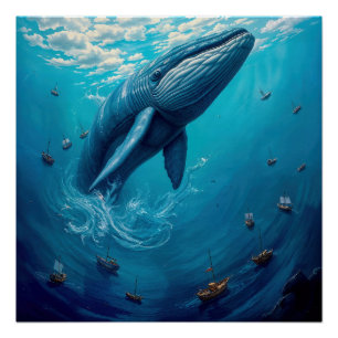 De vlucht van Leviathan naar de vrijheid – Surreal Perfect Poster