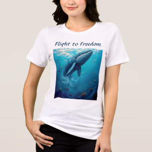 De vlucht van Leviathan naar vrijheid – Surrealist Tri-Blend Shirt