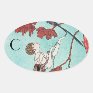 DE VLUCHTGROOT, DE ONTWERP VAN DE BEAUTY-MODE OVALE STICKER