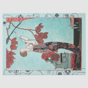 DE VLUCHTGROOTTE, BEAUTY MODE DESIGNER Red Blauwgr Tissuepapier