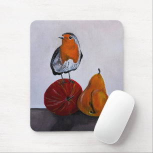De vluchtige bezoek van de roodborst schilderij do muismat