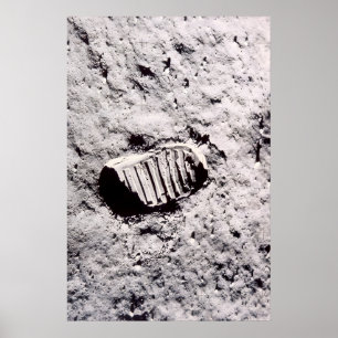 De voetafdruk van Buzz Aldrin NASA Apollo 11 Maan Poster