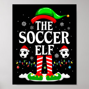 De Voetbal Elf Grappige Familie Kerstmis Voetbal Poster