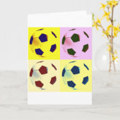 De Voetballen van het pop-art Kaart (Gele Bloem)