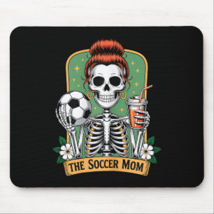 De voetbalmoeder Tarot Kaart Skeleton Game Day Tro Muismat