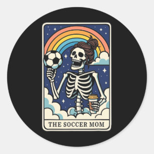 De Voetbalmoeder Tarotkaart _1 Ronde Sticker