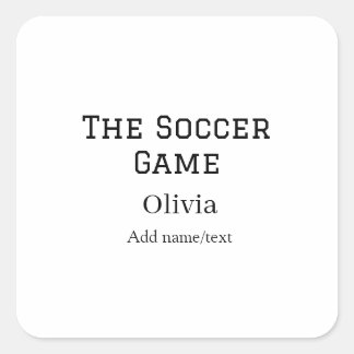de voetbalwedstrijd voetbal naam fifa wereldkampio vierkante sticker
