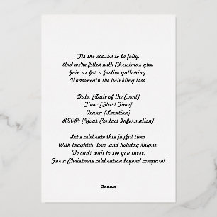 De Vœux En Aluminium Belle carte d'invitation Noël