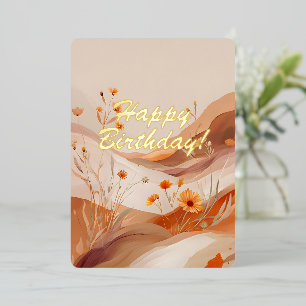 De Vœux En Aluminium Carte d'anniversaire élégant Floral Abstrait Arriè