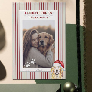 De Vœux En Aluminium Carte d'huile d'hiver Golden Retriever