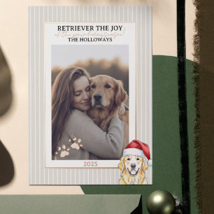 De Vœux En Aluminium Carte d'huile d'hiver Golden Retriever