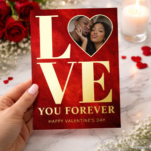 De Vœux En Aluminium Carte LOVE You Forever, Saint-Valentin personnalis