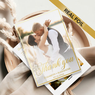 De Vœux En Aluminium Carte mariage  photo Script Merci