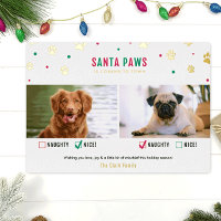 Carte photo à deux chiens « Naughty or Nice » avec