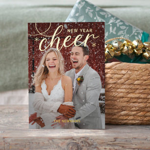 De Vœux En Aluminium Carte Photo Bonne Année à Feuille d'Aluminium Tour