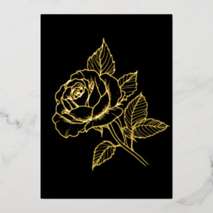 De Vœux En Aluminium Carte simple élégante rose dorée noire