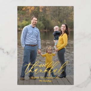 De Vœux En Aluminium Délicat Carte photo Foil Thanksgiving