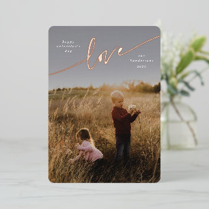 De Vœux En Aluminium Élégant "Amour" Valentines Jour Carte photo