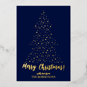 De Vœux En Aluminium Élégante calligraphie or Joyeux Noël Carte Foil