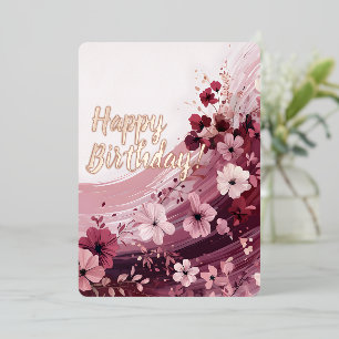De Vœux En Aluminium Elégante carte à huile d'anniversaire Schem couleu