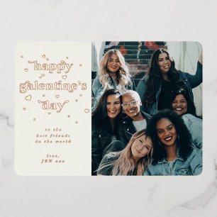 De Vœux En Aluminium Foil Happy Galentine's Day + Hearts Carte photo