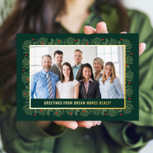 De Vœux En Aluminium Merry Frame FOIL Business Holiday Carte photo