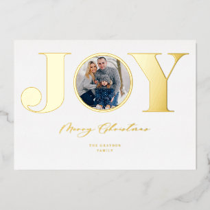 De Vœux En Aluminium Petit Noël Joy Salutation Carte photo Foil