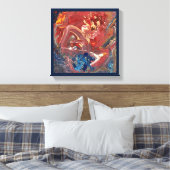 De vogel en het meer acryl schilderij canvas afdruk (Insitu (Slaapkamer))