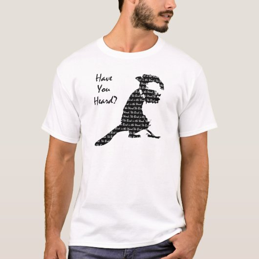 De vogel is het woord t-shirt (Voorkant)