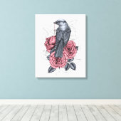 De vogel met de zilveren sleutel canvas afdruk (Insitu (Houten vloer))