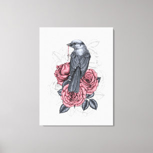 De vogel met de zilveren sleutel canvas afdruk