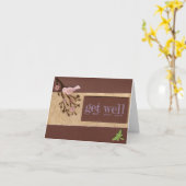 De vogel op Tak wordt goed spoedig Kaart (Gele Bloem)