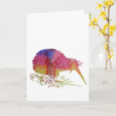 De vogel van de kiwi kaart (Gele Bloem)