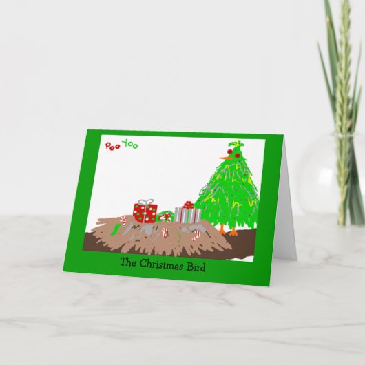 De vogel van Kerstmis Feestdagen Kaart (Voorkant)