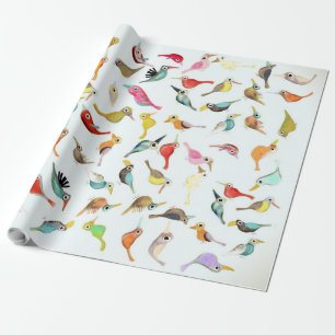 De Vogels van het Document van het linnen Cadeaupapier
