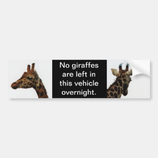 De Voiture aucune girafe laissée derrière un autocollant pare
